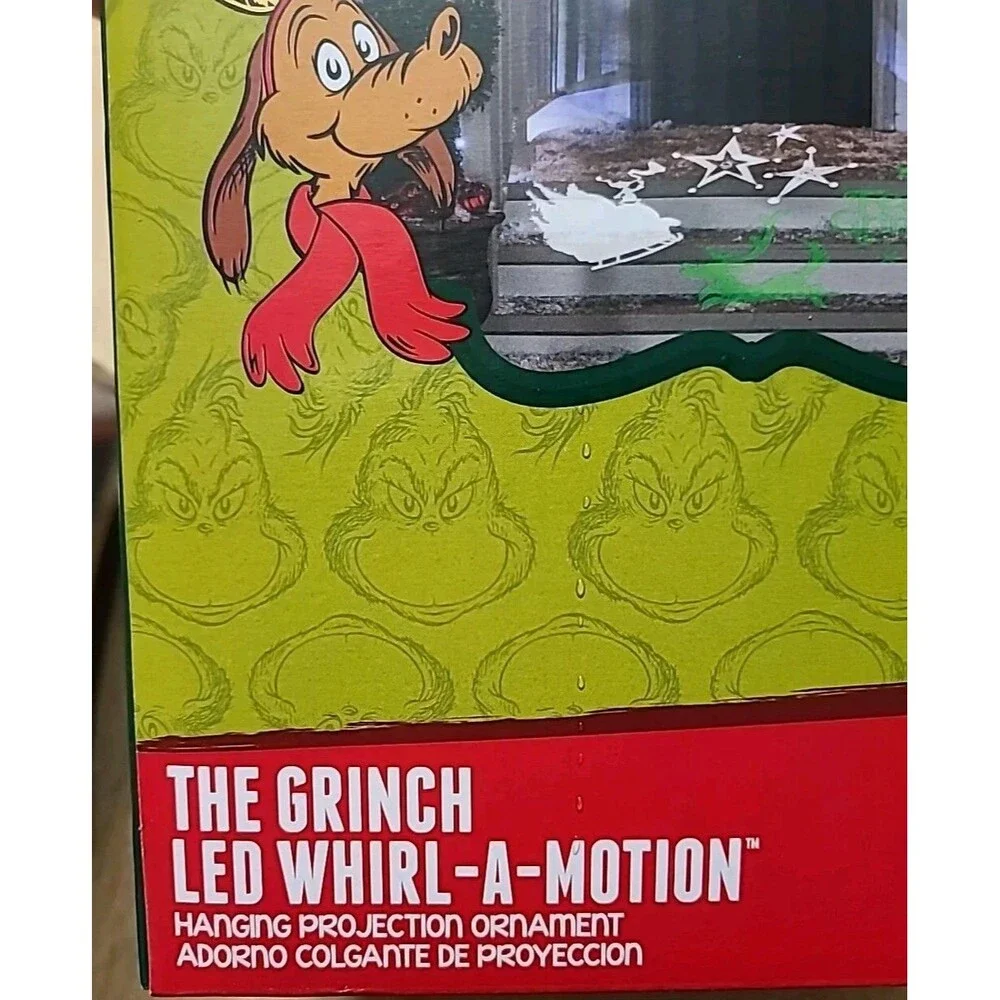 Gemmy* The Grinch Lightshow Projection LED Whirl-A-Motion Hanging Ornament